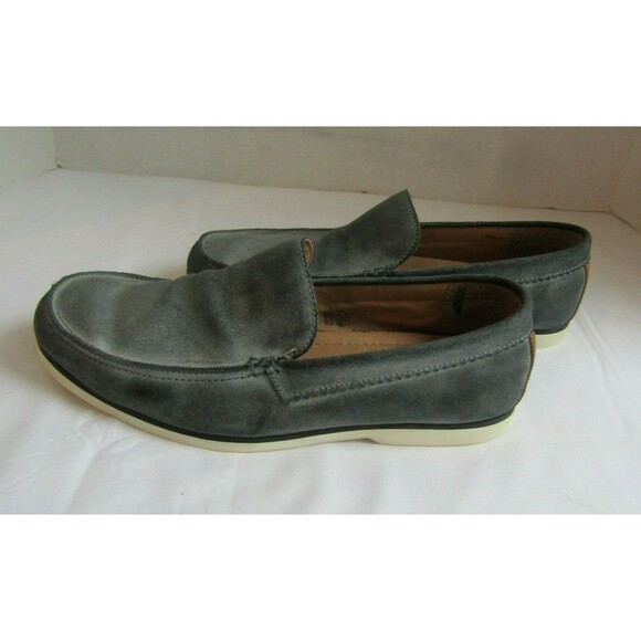 Vince Camuto Driving Loafer Gray Suede Leather Zucco Moccasin Shoes Mens Size 10 - Picture 5 of 8